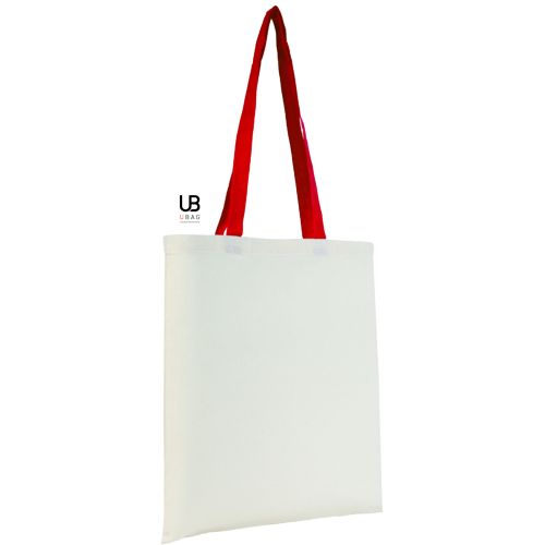 TOTE BAG 130GRS COTON AVEC ANSES DE COULEURS : ATLANTA